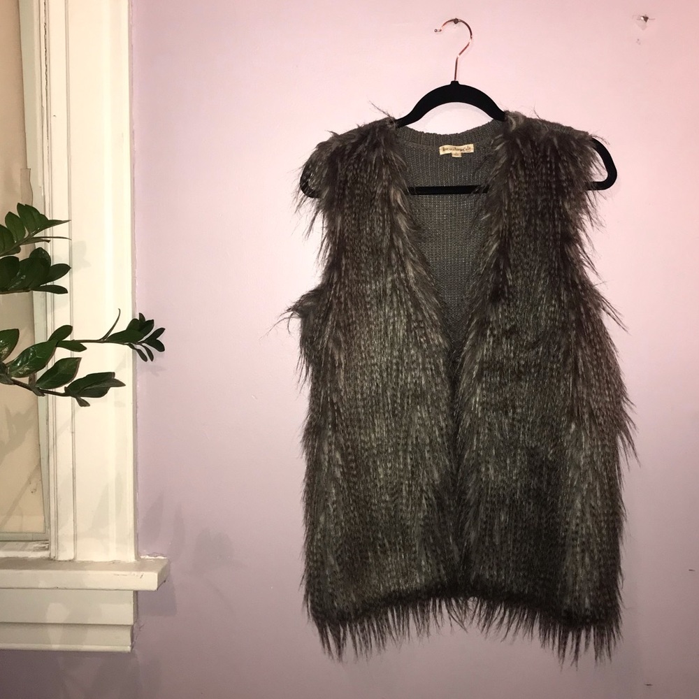 Grey Fur Vest